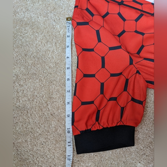 Ted Baker Valent Geometric Print Red Black Zip Front Dress - Picture 12 of 13